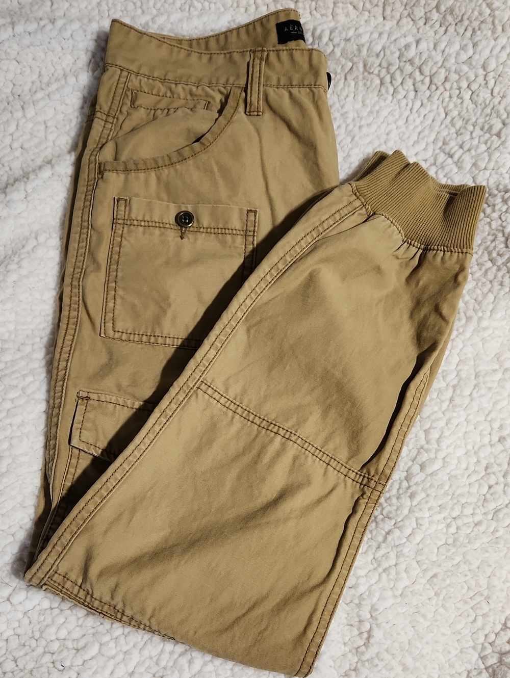 Aeropostale Men's Khaki Jogger Utility Pants